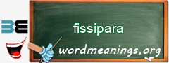 WordMeaning blackboard for fissipara
